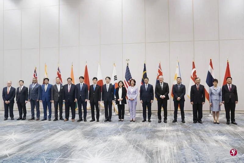 以美国为首的印太经济框架（IPEF）14个成员国的经济部长